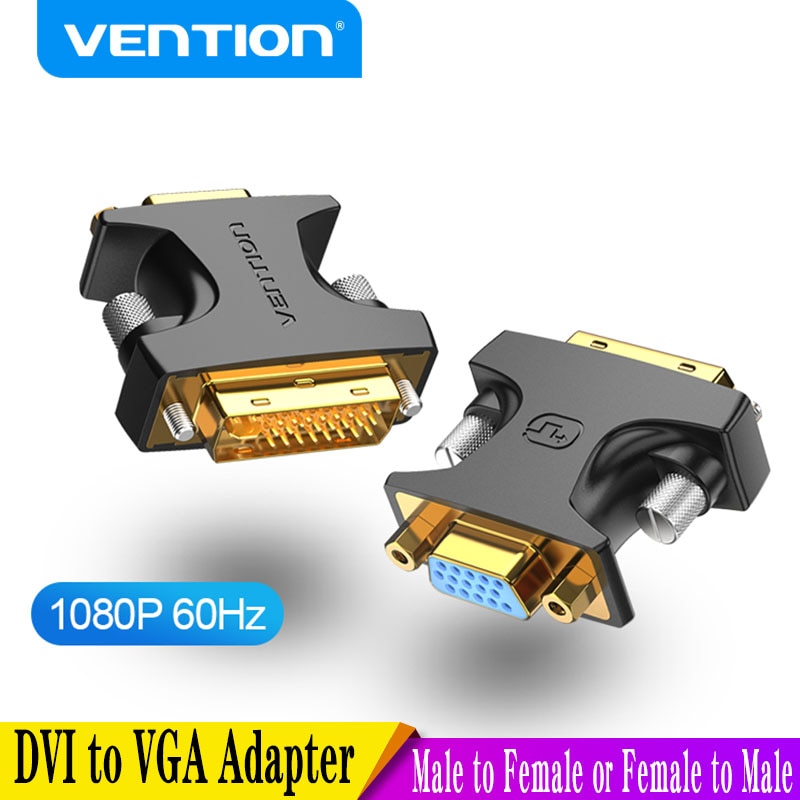 Vention DVI to VGA 24 + 5  DVI-I  VGA  ȯ 1080P ǻ  TV  ̺ VGA to DVI 1pcs